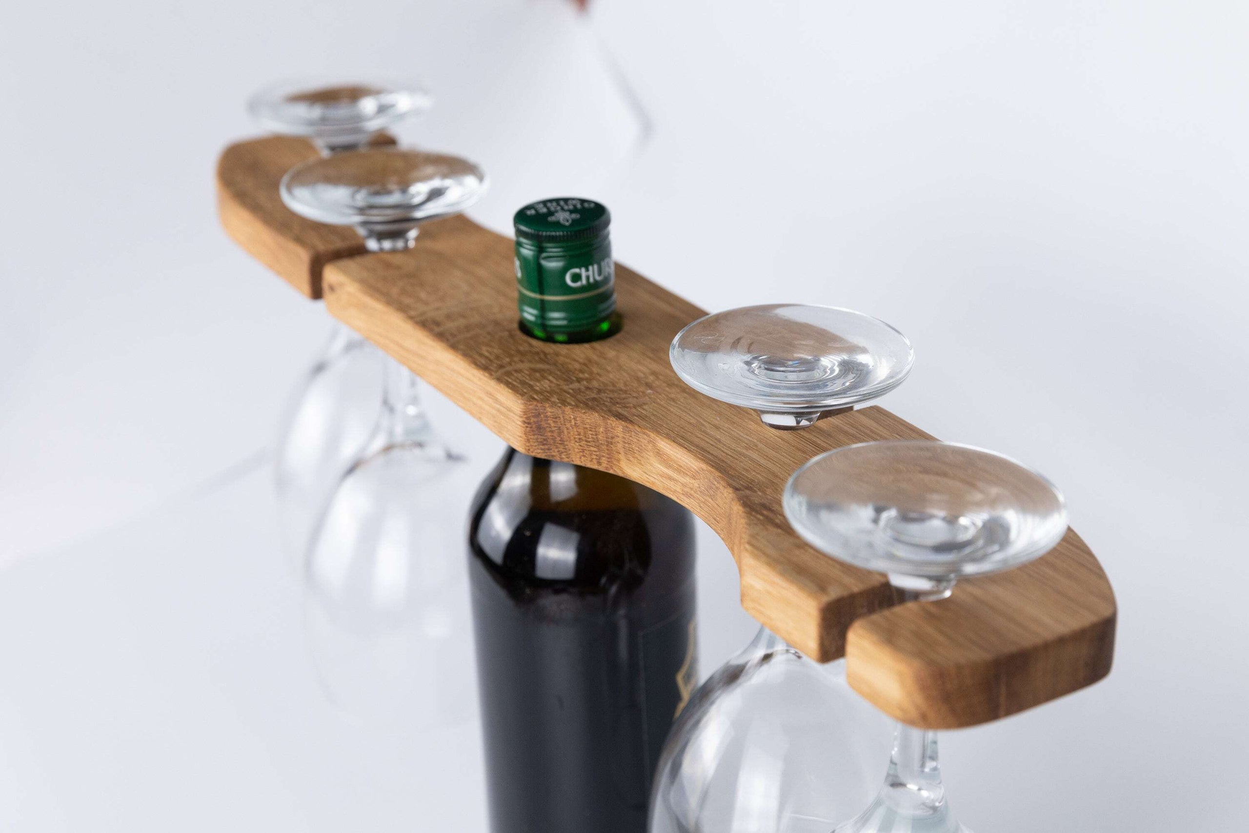 Timber wine glass holder hot sale